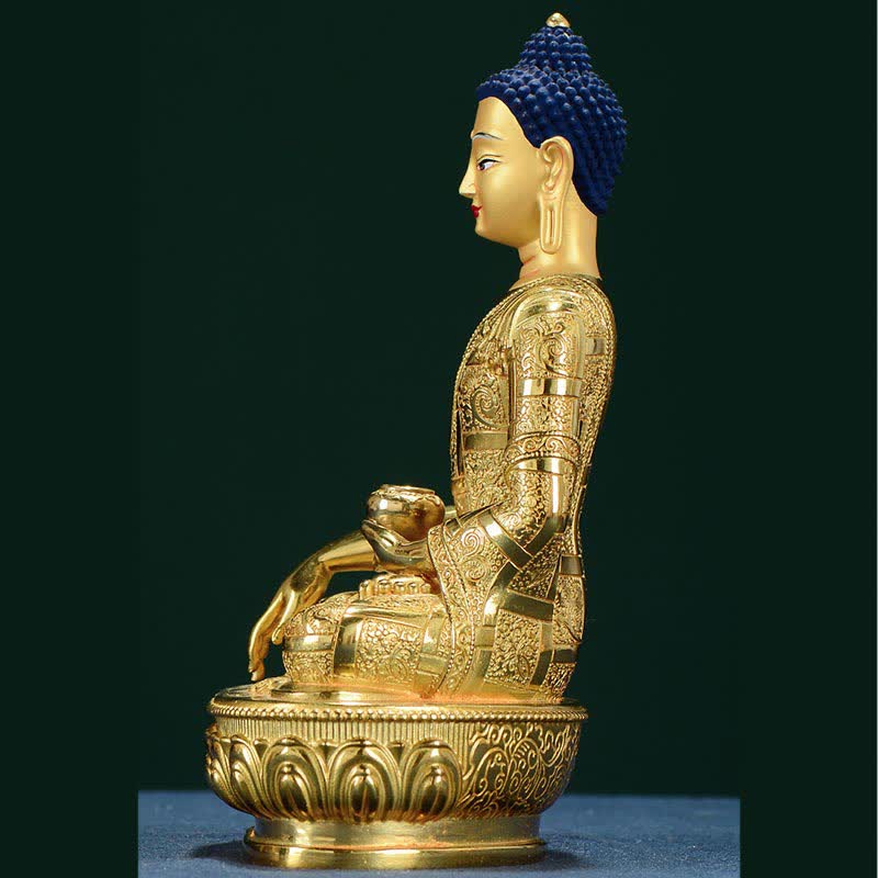 Statua di Buddha Shakyamuni Statua di rame dell'illuminazione Decorazione per la casa - image 2