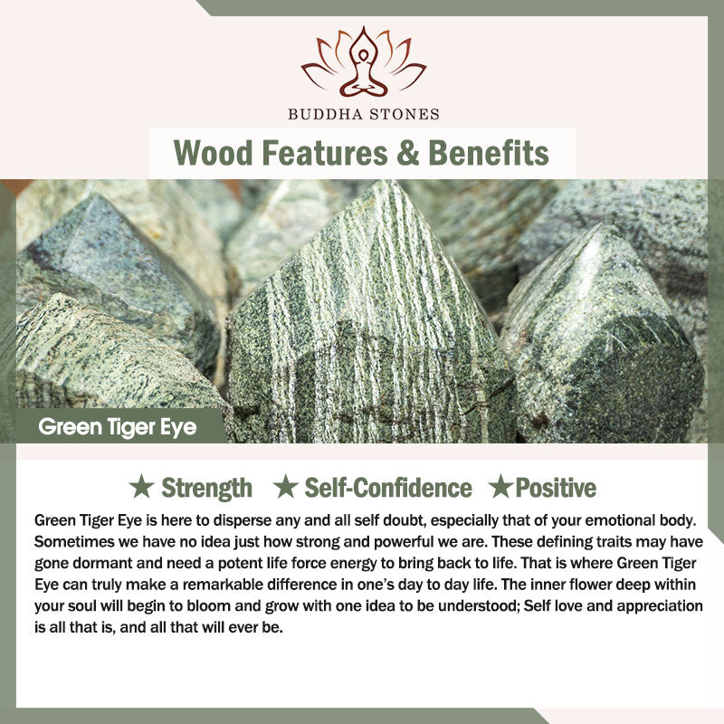 Braccialetto Buddha Stones Natural Green Tiger Eye Strength - image 8