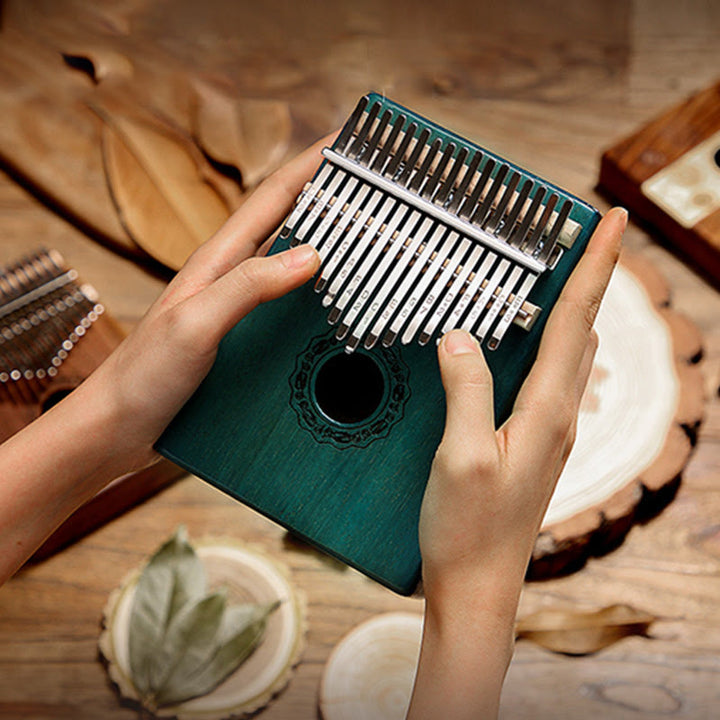 Buddha Stones Kalimba 17 tasti Thumb Piano in mogano Acacia Noce Pianoforte portatile per dita
