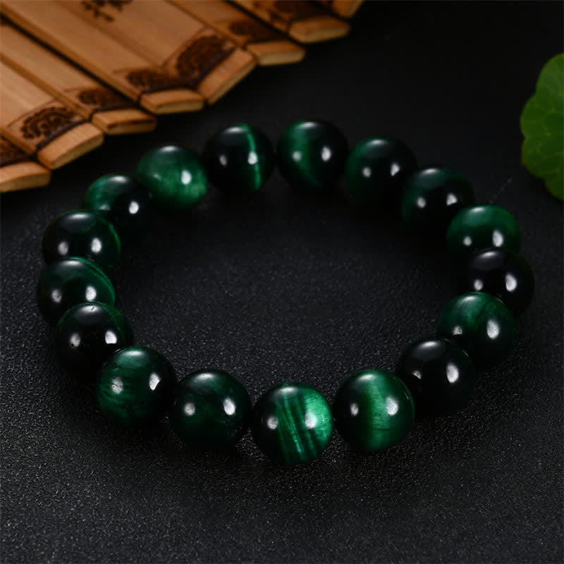 Braccialetto Buddha Stones Natural Green Tiger Eye Strength - image 4