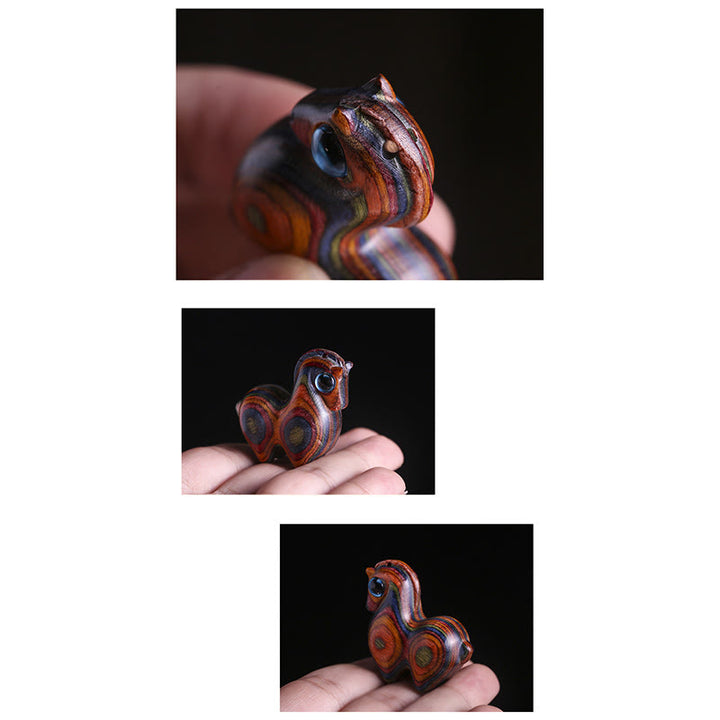 Buddha Stones Piccola foglia Sandalo rosso Sandalo verde Mini cavallo fortunato Protezione Decorazione