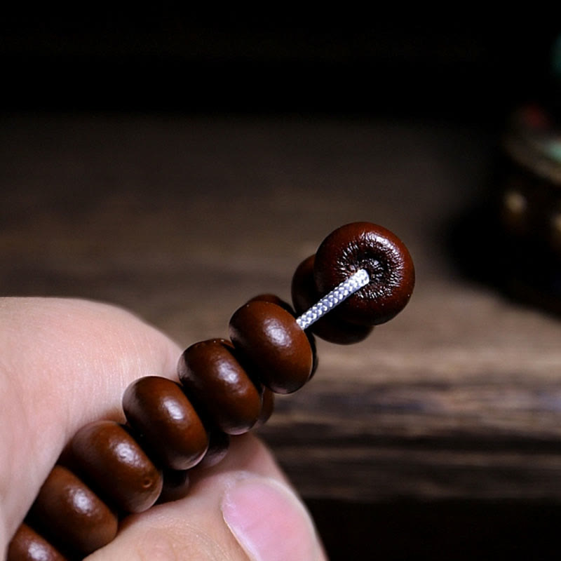 Buddha Stones Tibet naturale 108 Mala Beads Viola Bodhi Seed Three-eyed Dzi Bead Rame Dorje Harmony Bracciale