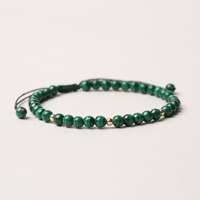 Braccialetto di protezione e calma con Buddha Stones in malachite naturale da 4 mm - image 3