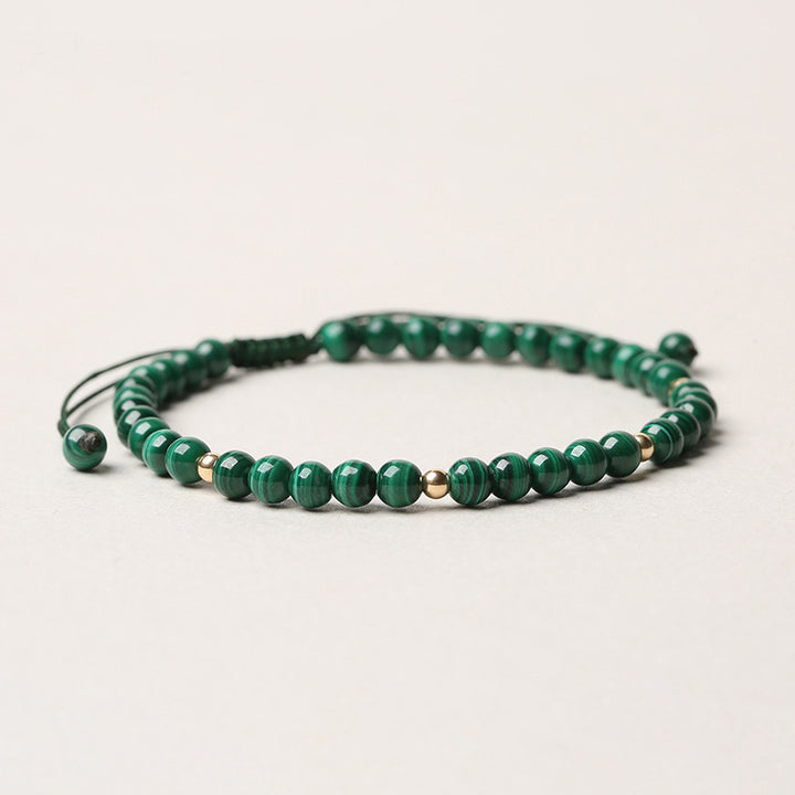 Braccialetto di protezione e calma con Buddha Stones in malachite naturale da 4 mm - image 3