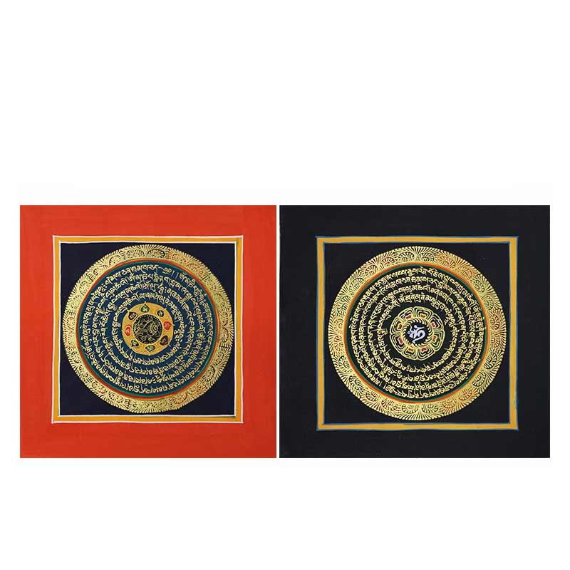 Dipinto Thangka tibetano fatto a mano, benedizione spirituale, scatola cieca, motivo a colori casuali