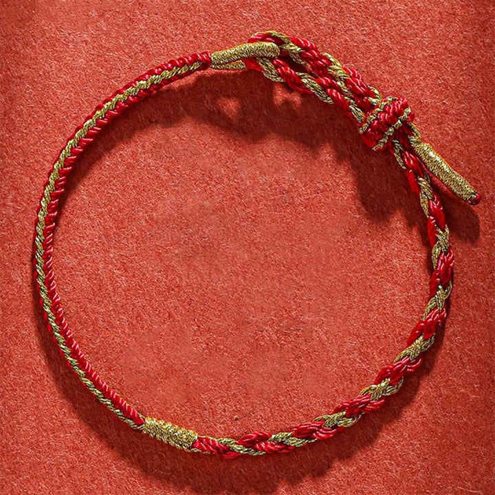 Braccialetto di protezione con treccia in corda, fatto a mano con Buddha Stones , zodiaco cinese, coniglio, gallo, topo, cavallo, drago