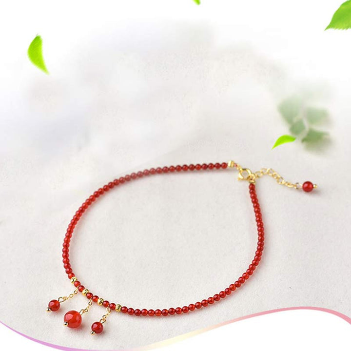 Cavigliera in agata rossa Confidence Calm