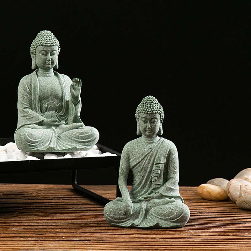Buddha Stones Meditazione Tibetana Contemplazione Buddha Serenità Compassione Statua Figurina Decorazione