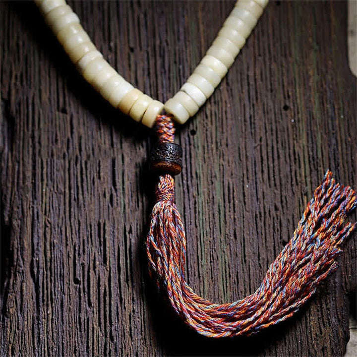 Bracciale Mala tibetano con 108 perle di Mala di Yak Bone Balance Strength