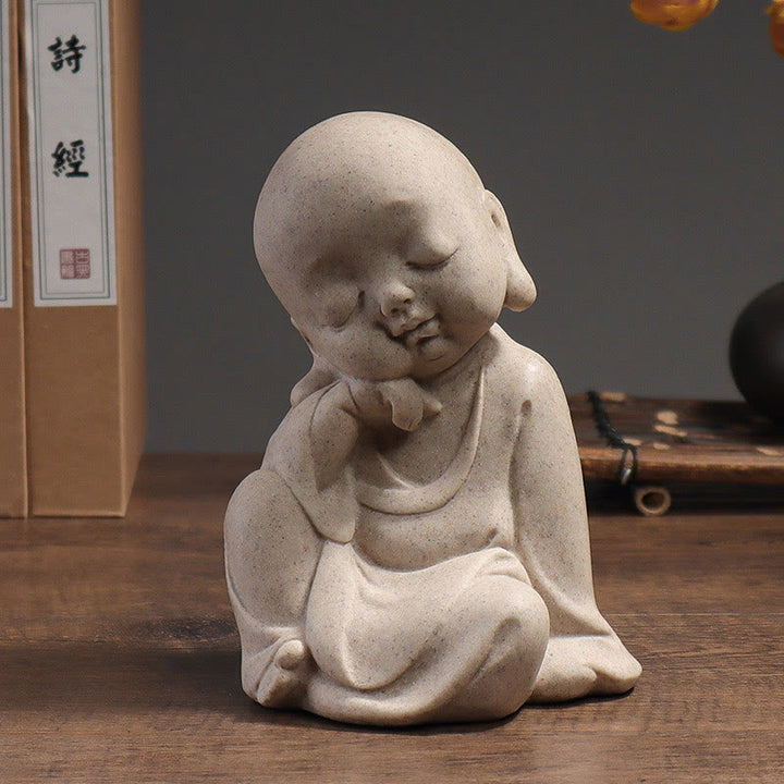 Buddha Stones Meditazione Tibetana Buddha Monaco Benedizione Serenità Resina Decorazione della casa