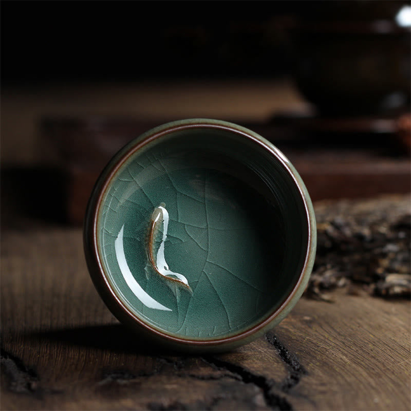Buddha Stones Koi Fish colorato Tazza da tè in ceramica Kung Fu Tazza da tè Ciotola - Un pesce Koi 7,8 cm * 3,4 cm * 60 ml - image 11