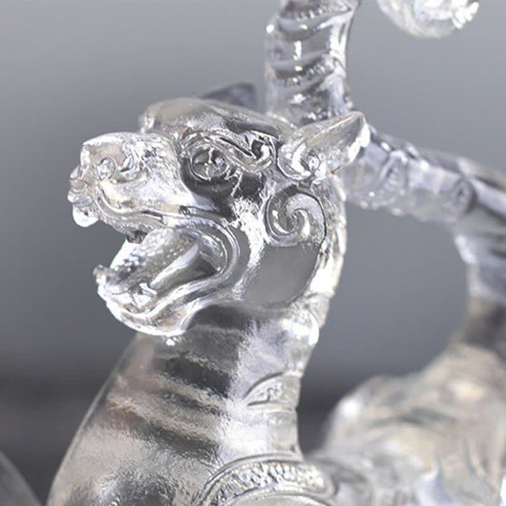 Buddha Stones Feng Shui Quattro Simboli Drago Azzurro Fatto a Mano Cristallo Liuli Pezzo d'Arte Decorazione per la Casa e l'Ufficio - image 6