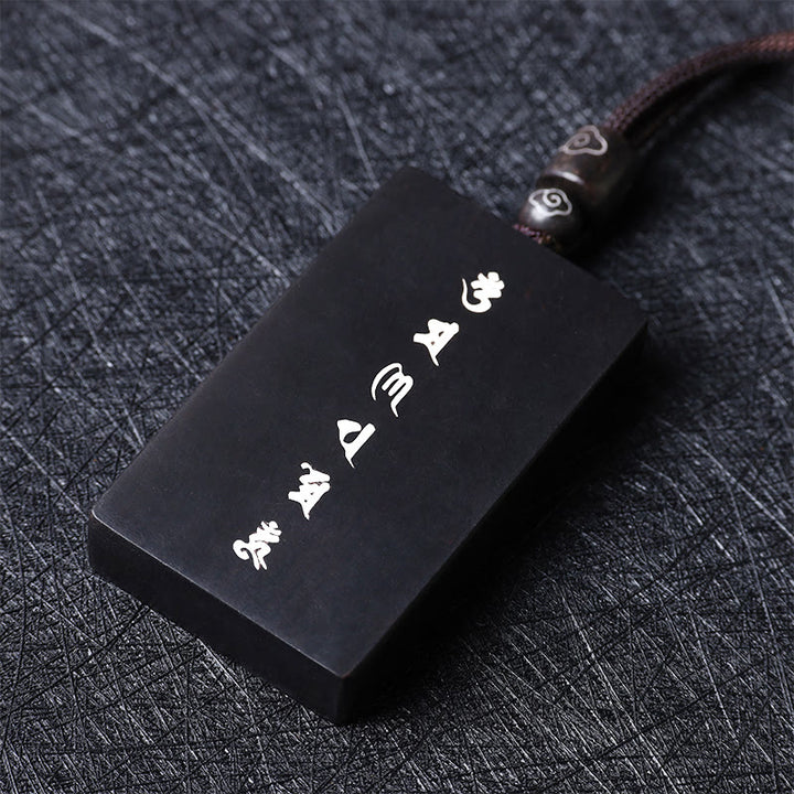 Collana con Buddha Stones in argento sterling 999 con piccole foglie di sandalo rosso e legno di ebano, Om Mani Padme Hum, intarsiato, protezione - image 12