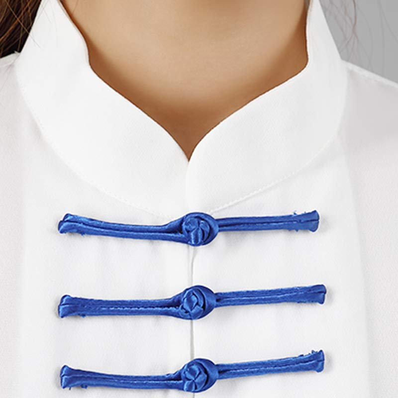 Buddha Stones Fiore Ricamo Meditazione Preghiera Spirituale Zen Tai Chi Qigong Pratica Set di Abbigliamento Unisex