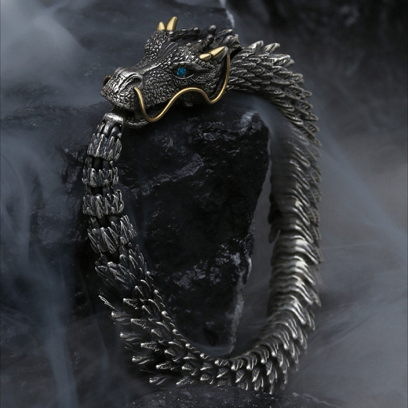 Braccialetto a catena con amuleto fatto a mano con drago nordico Buddha Stones , protezione dalla fortuna