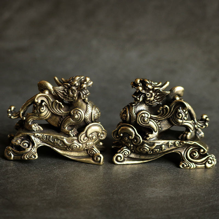 Buddha Stones fatte a mano FengShui PiXiu Rame Ricchezza Fortuna Decorazione