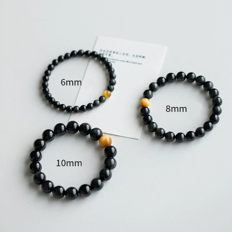 Braccialetto Buddha Stones Natural Rainbow Obsidian Tiger Eye Positive Love