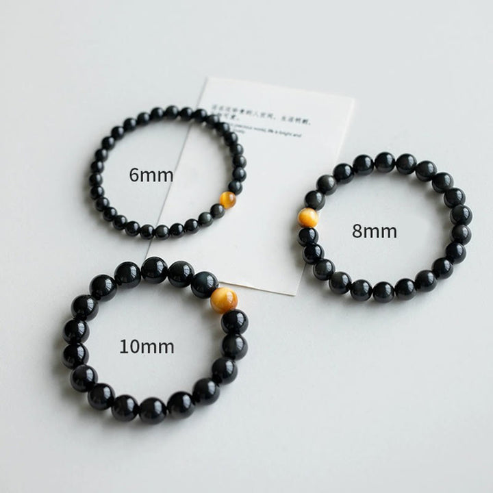 Braccialetto Buddha Stones Natural Rainbow Obsidian Tiger Eye Positive Love
