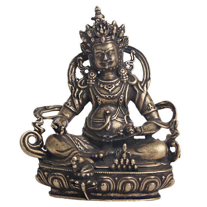 Buddha Stones Jambhala Bodhisattva Figurina Serenità Statua di Rame Decorazione