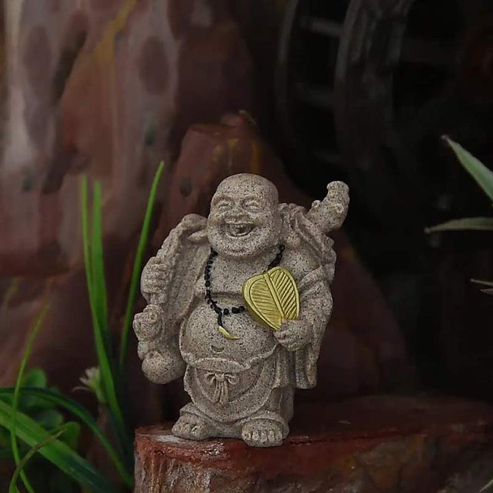 Buddha Stones Statua in resina del Buddha che ride Benedizione Decorazione per la casa
