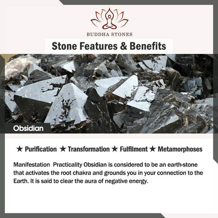 Braccialetto della ricchezza Om Mani Padme Hum Buddha Stones FengShui Double PiXiu Obsidian