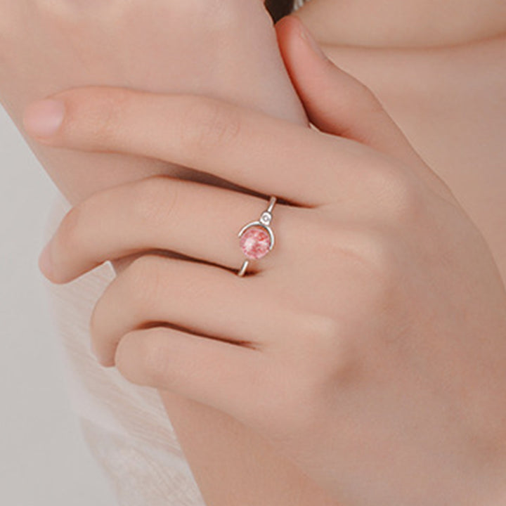 Anello rotante rilassante in cristallo rosa Buddha Stones - image 5