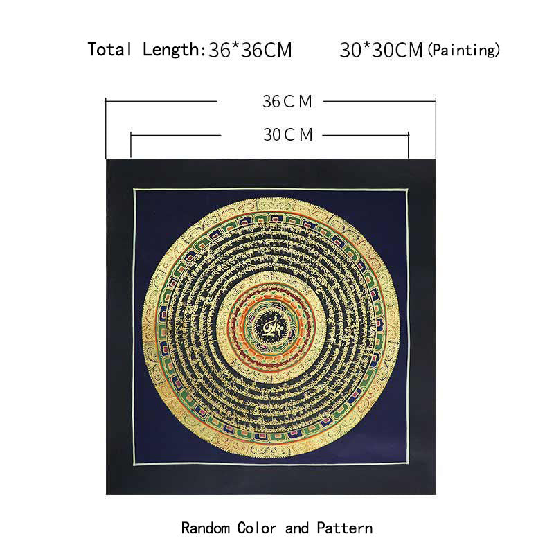 Dipinto Thangka tibetano fatto a mano, benedizione spirituale, scatola cieca, motivo a colori casuali