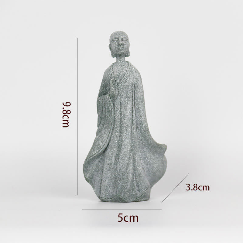 Buddha Stones Meditazione Buddha Monaco Serenità Decorazione della casa - Buddha con una mano 5*3,8*9,8 cm - image 7
