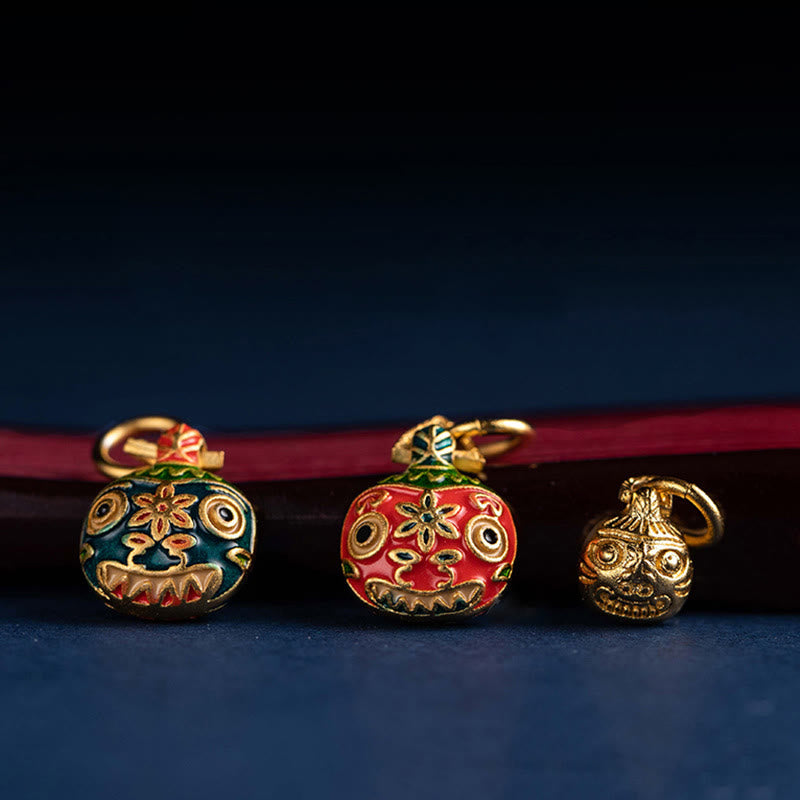 Buddha Stones Oro Ingoiare Bestia Famiglia Fortuna Portachiavi Auto Telefono Appeso Decorazione