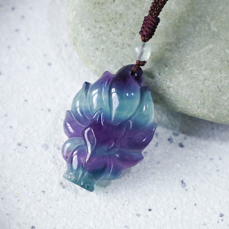 Buddha Stones con ciondolo di protezione in ossidiana con fluorite naturale e lucentezza dorata - image 3