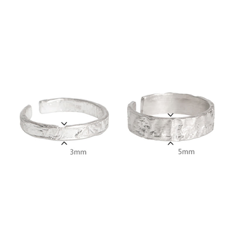 Anello di coppia di benedizione con design semplice in argento sterling 925 Buddha Stones