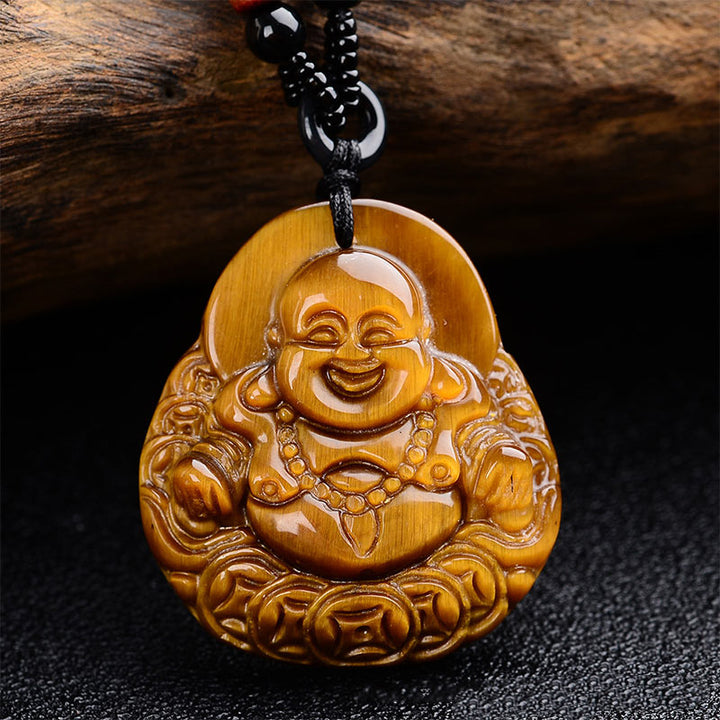 Collana di benedizione del Buddha che ride con occhio di tigre Buddha Stones del Buddha - image 2