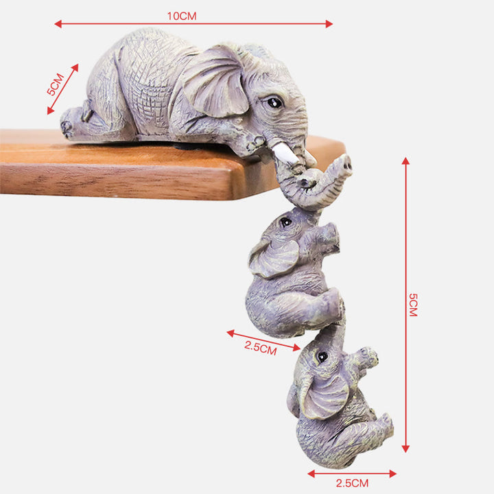 Buddha Stones 3 pezzi Feng Shui Elefante Sitter Figurine Ricchezza Figurina Decorazione della casa
