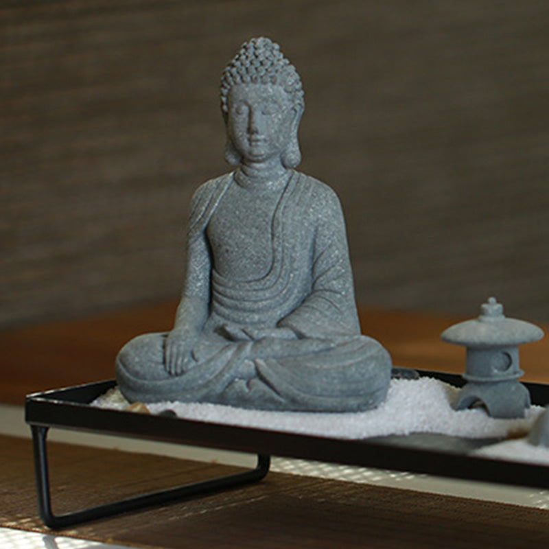 Buddha Stones Meditazione seduta Buddha Benedizione Compassione Decorazione - image 12