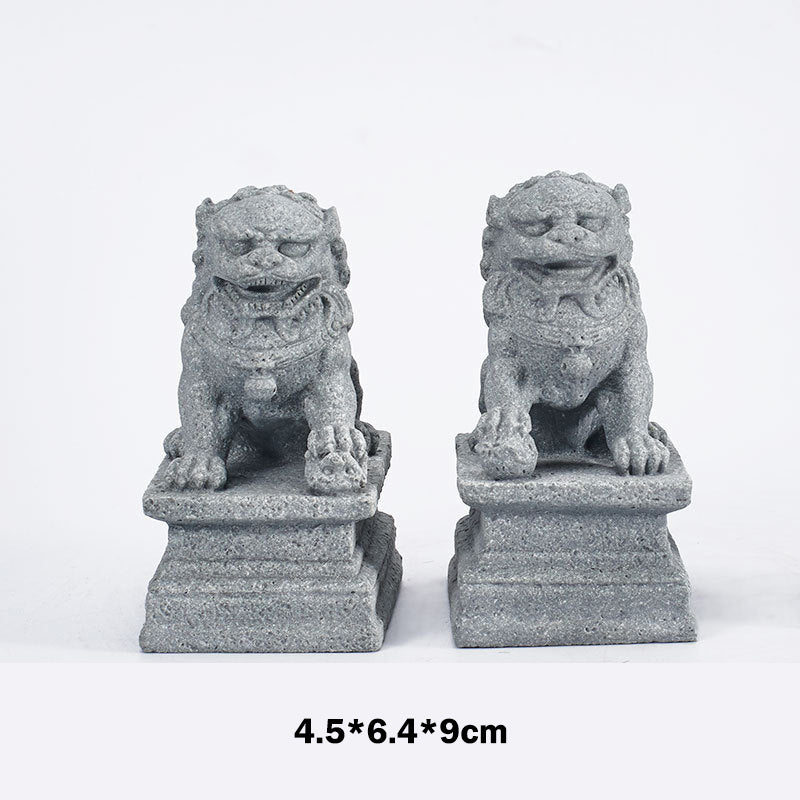 Buddha Stones Leone Fu Foo Cani Elefante Allontanare il Male Benedizione Decorazione della Casa