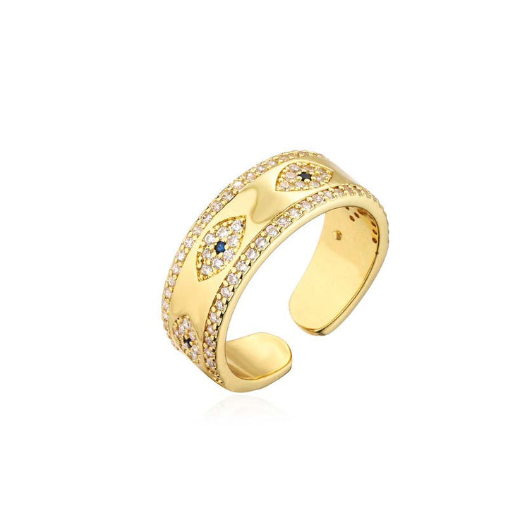 Anello in lega di rame Buddha Stones, malocchio, fortuna e benedizione