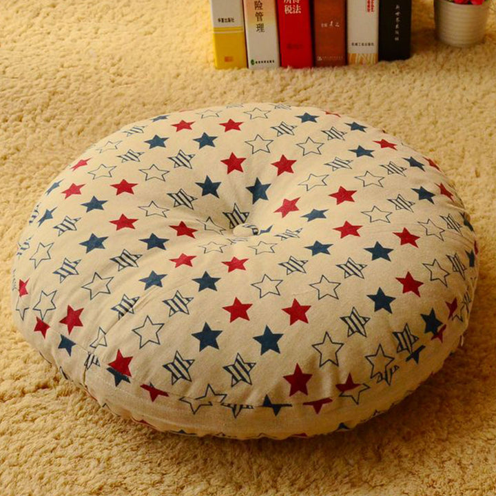 Cuscino per seduta da meditazione in lino con motivo semplice Buddha Stones e loto, decorazione per la casa e il soggiorno
