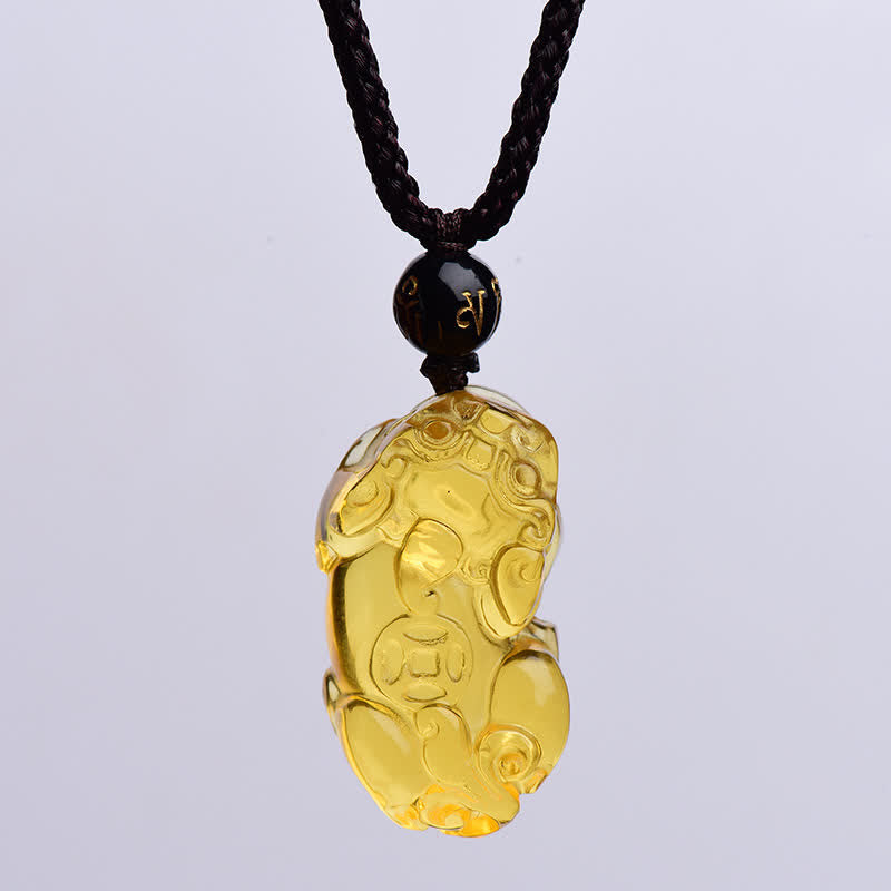 Collana con ciondolo Buddha Stones FengShui Citrine PiXiu Wealth - image 10