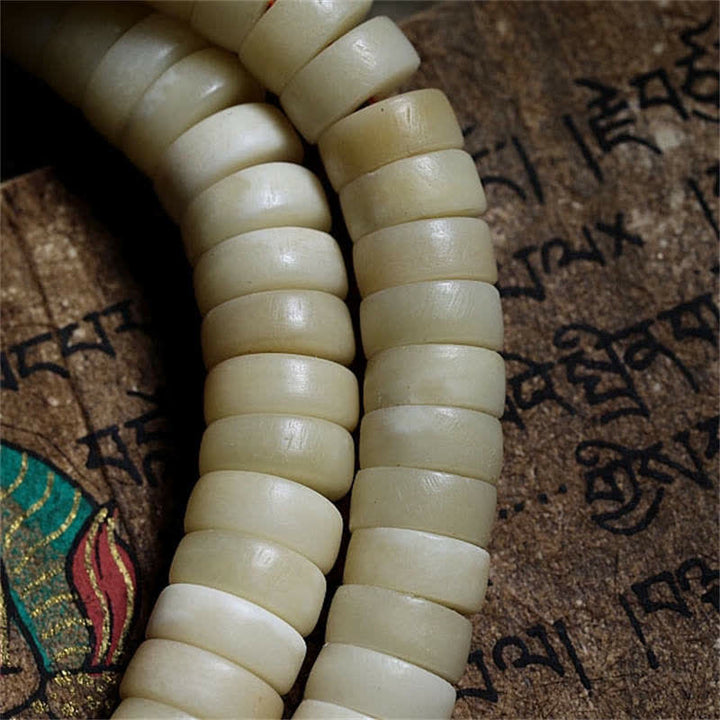 Bracciale Mala tibetano con 108 perle di Mala di Yak Bone Balance Strength