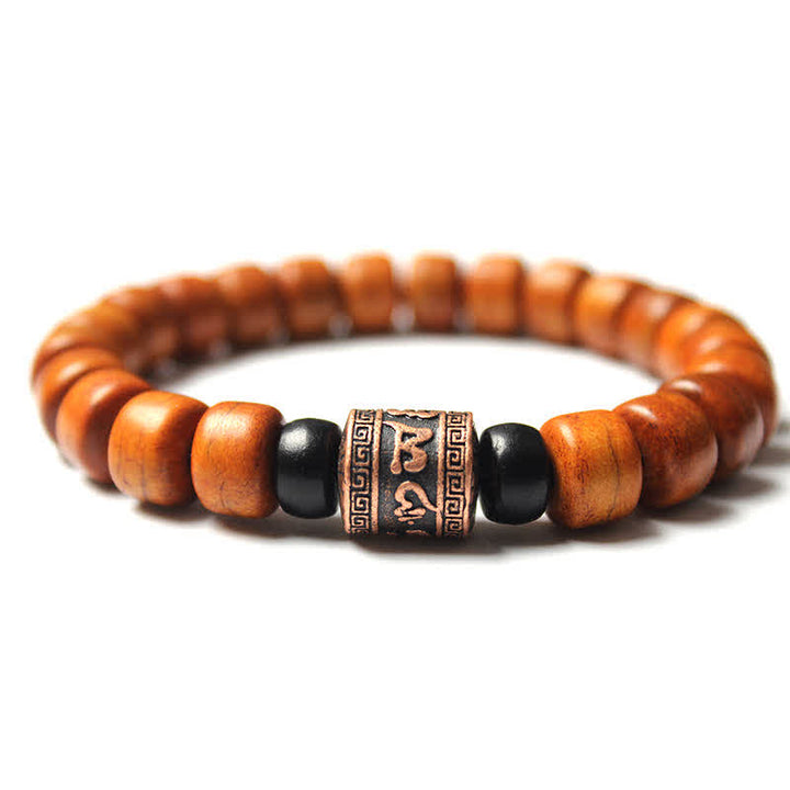 Bracciale Buddha Stones, perline di osso tibetano, Om Mani Padme Hum