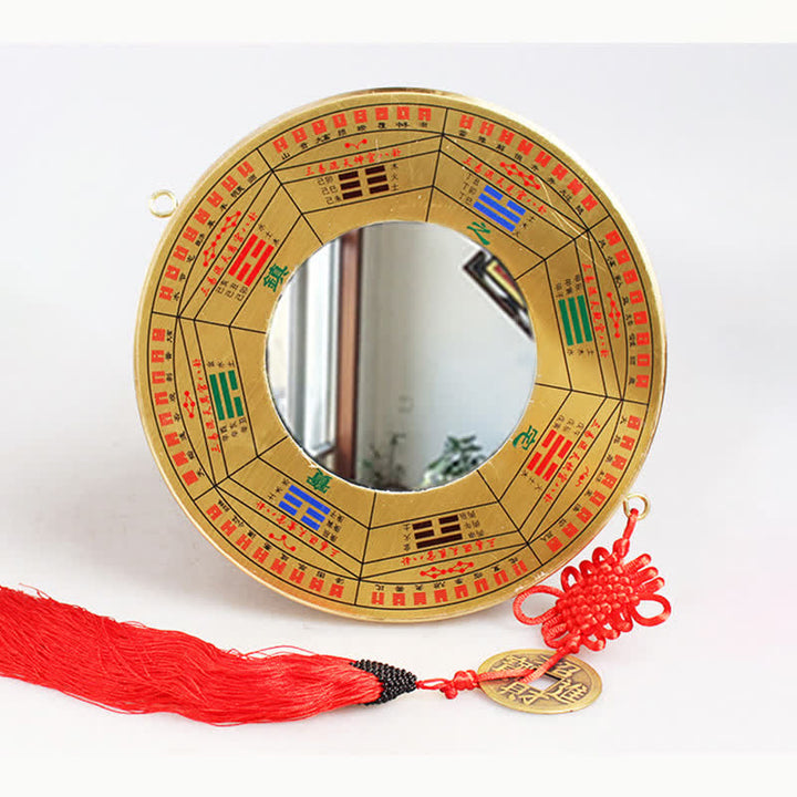 Mappa Feng Shui Bagua Moneta di rame Mappa energetica dell'equilibrio del nodo cinese - 19 centimetri - Mappa dei Nove Palazzi Bagua - Specchio concavo - image 20