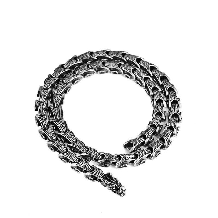 Collana con ciondolo in acciaio al titanio con motivo a drago Buddha Stones - image 11