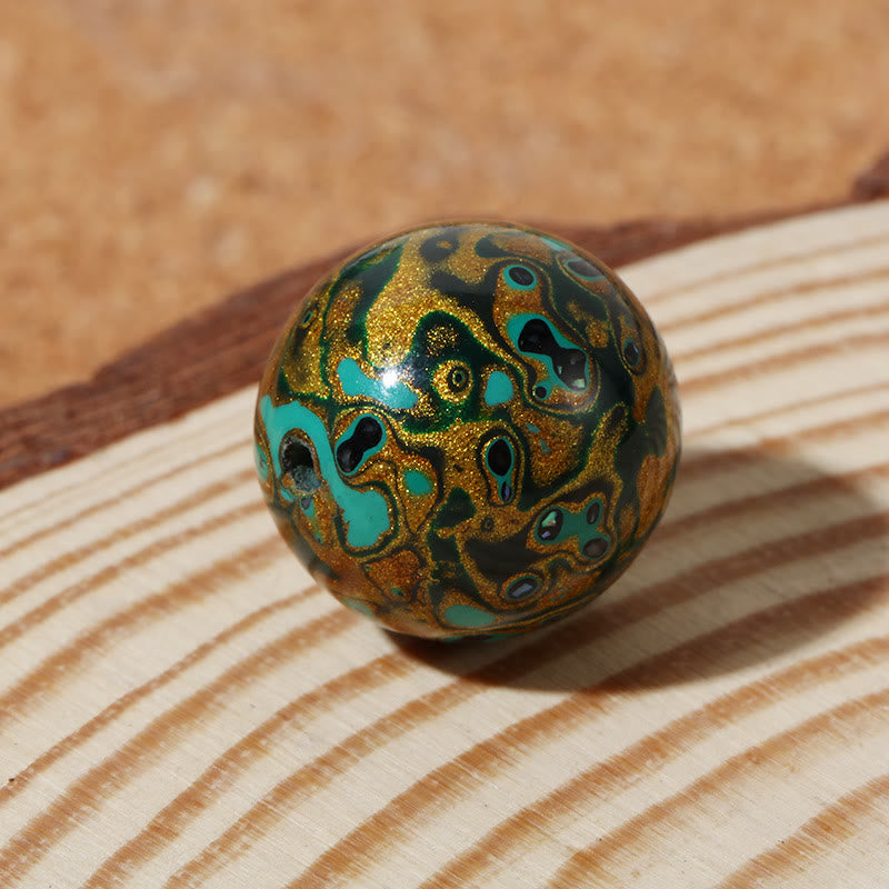 Braccialetto di perle di lacca multicolore naturale Buddha Stones Calm