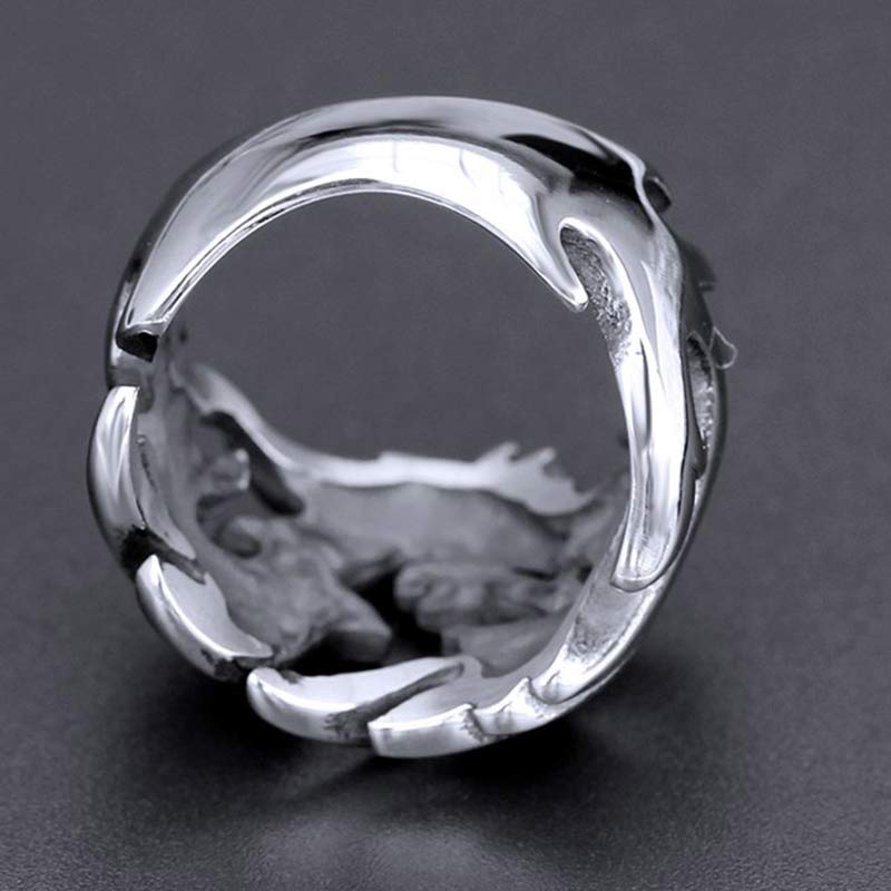 Anello regolabile con motivo a drago Buddha Stones, protezione e forza