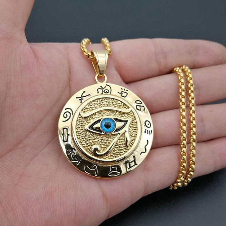 Collana con ciondolo di protezione dell'occhio di Horus Buddha Stones