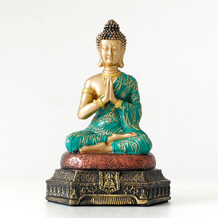 Buddha Stones Statua in resina della compassione del Buddha Decorazione - Verde - image 0