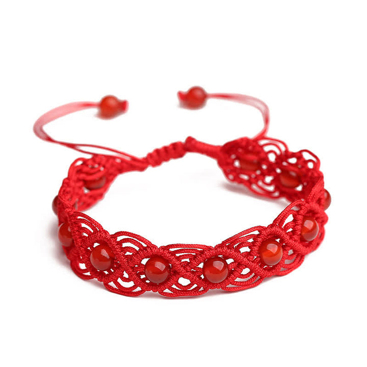 Braccialetto Buddha Stones Red Agate Confidence Red String
