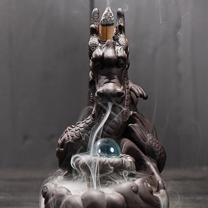 Buddha Stones Decorazione bruciatore di incenso protezione drago tibetano