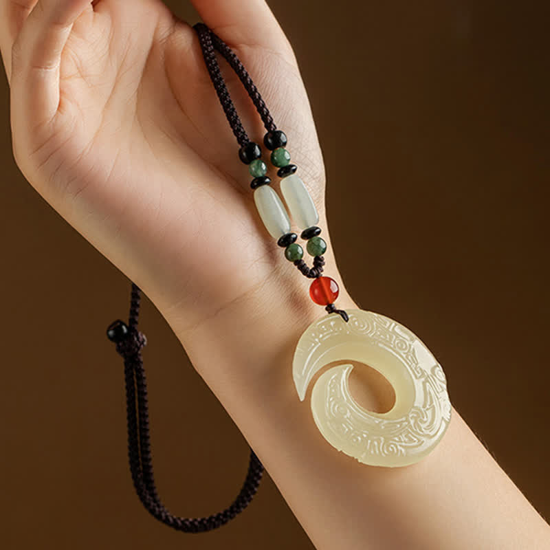Collana con Buddha Stones, ciondolo in pietra di pace, ciondolo in pietra di giada, ciondolo in pietra di sandalo rosso, ciondolo in pietra di cinabro, ciondolo in pietra di agata, ciondolo in pietra di fortuna