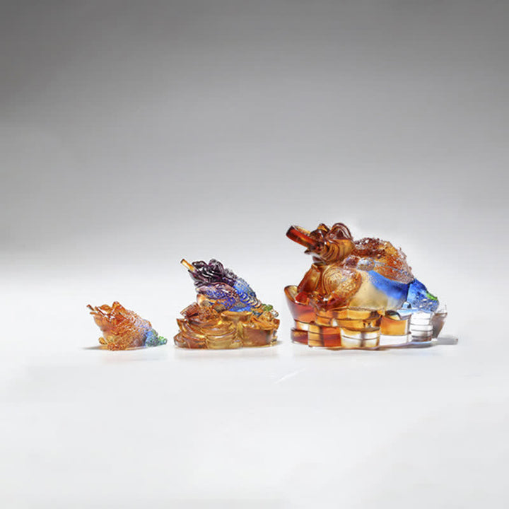 Rana Feng Shui fatta a mano in cristallo Liuli, pezzo d'arte, ricchezza, decorazione per la casa e l'ufficio - image 18